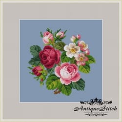 berlin woolwork bouquet 22 vintage cross stitch pattern pdf