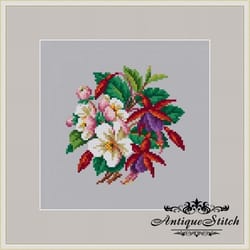 berlin woolwork bouquet 23 vintage cross stitch pattern pdf