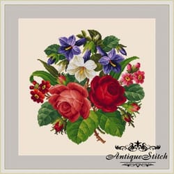 berlin woolwork bouquet 25 vintage cross stitch pattern pdf