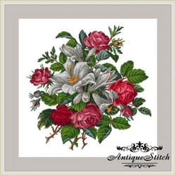 berlin woolwork bouquet 26 vintage cross stitch pattern pdf