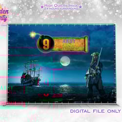 ahoy matey theme backdrop, pirate birthday, old pirate ship background