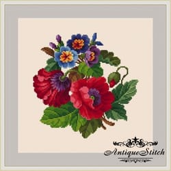 berlin woolwork bouquet 27 vintage cross stitch pattern pdf