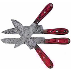 hand-forged kitchen knife set | 5-piece high-carbon steel chef collection with natural wood handles