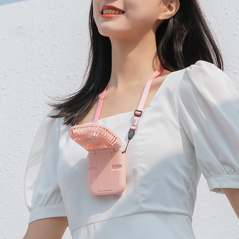 Portable USB Phone Holder Cool Fan pink