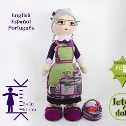 crochet doll pattern, amigurumi doll pattern, xlarge doll, 24"/61cm, marilyn