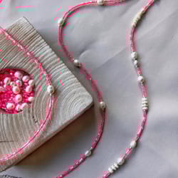 beaded choker, pearl choker, necklace choker, minimalist jewelry, dainty choker, layer choker, gift for her, pink choker