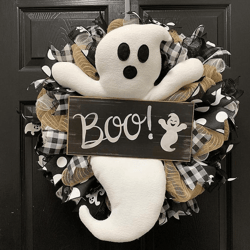 Boo Ghost Halloween Wreath