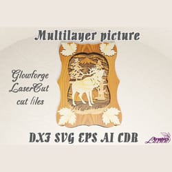 multilayer picture vector model for laser cut cnc plan, any thickness, dxf cdr ai svg dxf, instant download