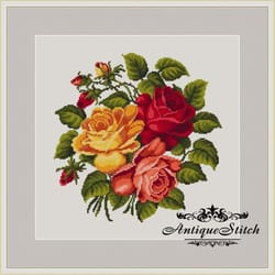 berlin woolwork bouquet 34 vintage cross stitch pattern pdf
