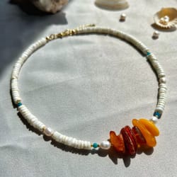 beaded choker, pearl choker, amber choker, necklace choker, wedding jewelry, dainty choker, gift for her, summer jewelry