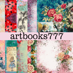 alice in wonderland-2, scrapbooking, digital paper, journal