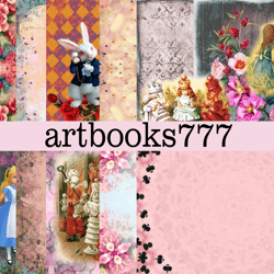 alice in wonderland -4, scrapbooking, digital paper, journal