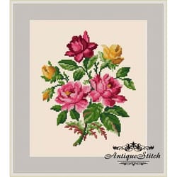 berlin woolwork bouquet 39 vintage cross stitch pattern pdf