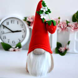 strawberry gnome, tiered tray decor