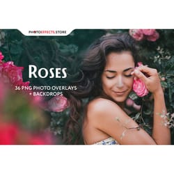 36 rose photo overlays