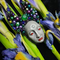 brooch "swamp of the moon". handmade. magical jewelry.