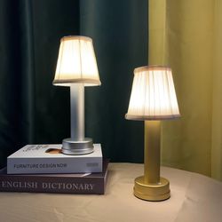 rechargeable decorative led table & bar lamp with shade