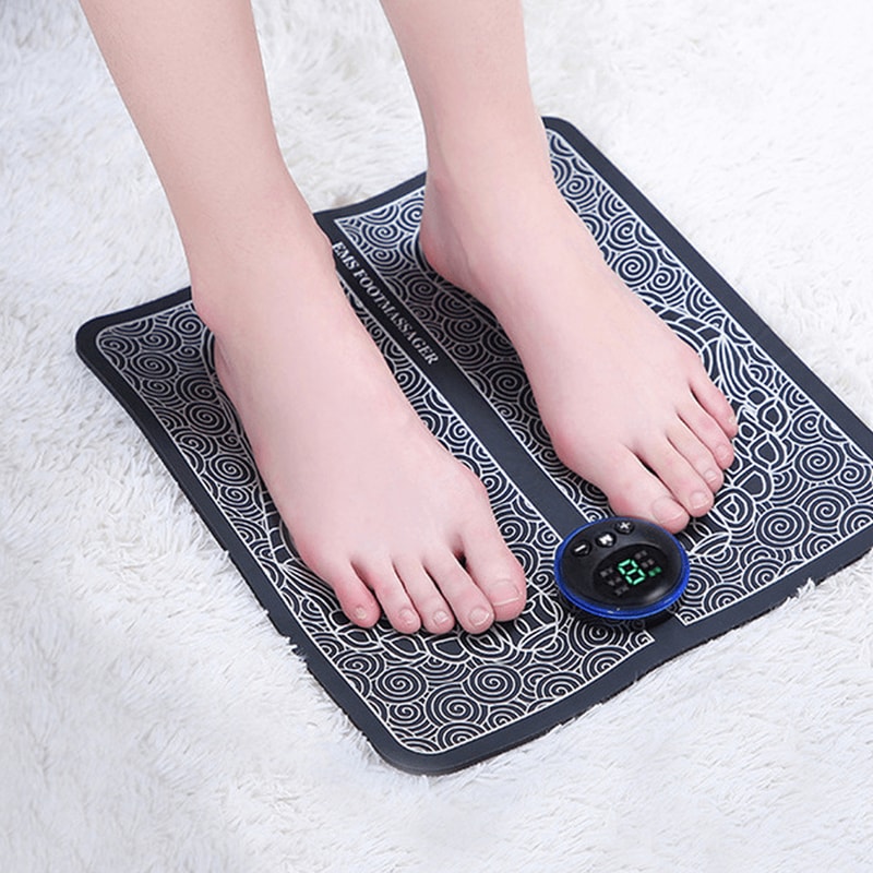 Wellness routine enhanced with portable foot massager