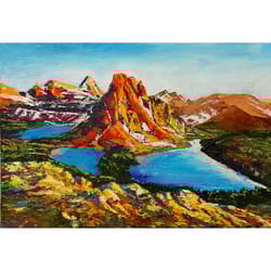 mountain landscape oil painting banff national park original art mountain lake wall art mountains artwork