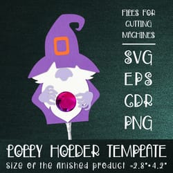 gnome magician | halloween lollipop holder template