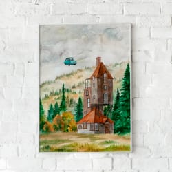 the burrow watercolor print | kids room wall decor | harry potter poster print | downloadable art print