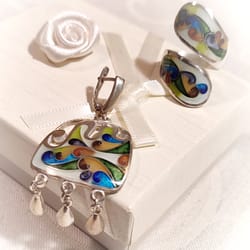 handmade silver enamel silver earrings jewelry silver multicolored ring handmade earingss jewelry handmade