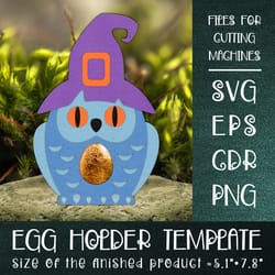 owl in witch hat | halloween egg holder template