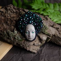 brooch "morana". handmade. magical jewelry.