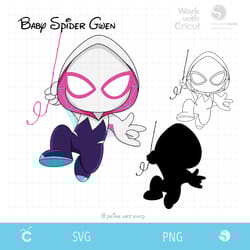 baby spidey svg cut file, ghost spider svg, spider girl svg gwen spider, superhero birthday