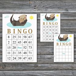 Otter bingo cards,Otter bingo game,Woodland animals Printable bingo cards,60 Bingo Cards,INSTANT DOWNLOAD--380