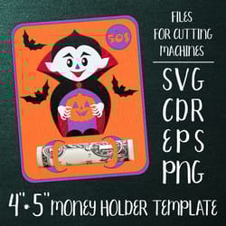 little vampire halloween card| money holder template