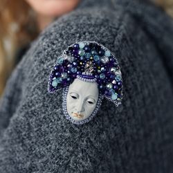 brooch "shadow". handmade. magical jewelry.
