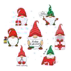 cute cheerful gnomes with phrase "merry christmas". eps, png, jpg, 300 dpi