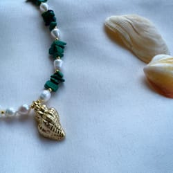 beaded choker, pearl choker, malachite choker, necklace choker, wedding jewelry, dainty choker, gift her, boho jewelry