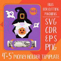 gnome halloween card | money holder template