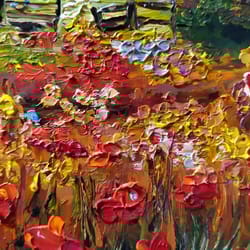 landscape of provence painting impressionism original art small oil artwork impasto