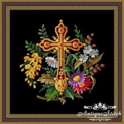 christian cross 2 berlin woolwork vintage cross stitch pattern pdf