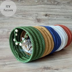 crochet cat house, pattern cat box, cat cave, dog tunnel, crochet cat shelf, cat bed, cat play tunnel, pet house
