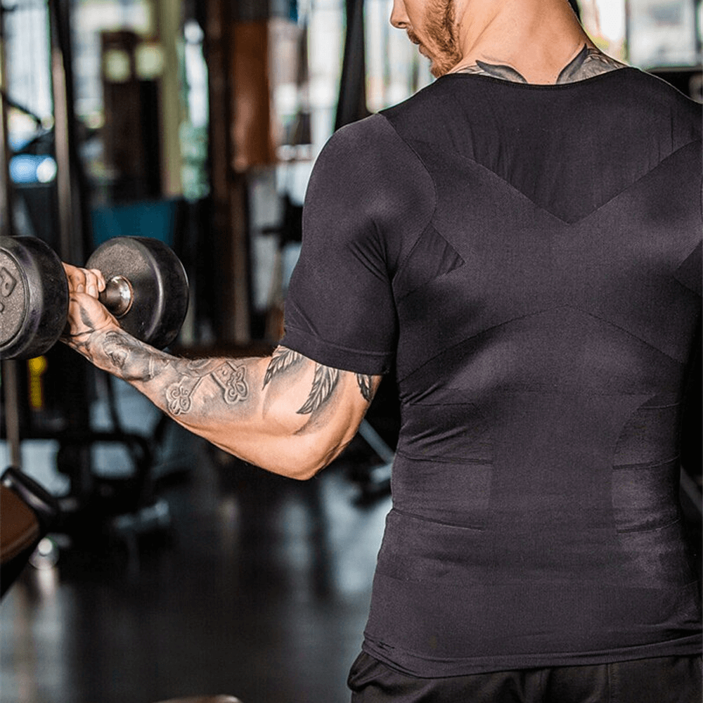 Breathable posture improvement apparel for men