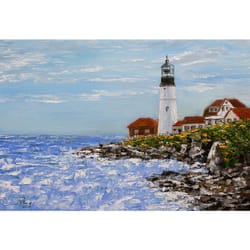 portland head light - original oil painting painting by mikhail philippov
