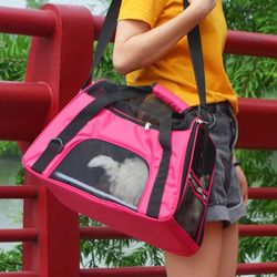 Ventilated Soft-Sided Cat Carriers Ideal for Small to Medium Sized Cats, Dogs, and Pets Collapsible Pet Travel Carrier