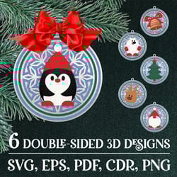 christmas 3d layered ornaments | paper craft templates