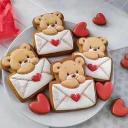 valentines day cookie cutters teddy bear  cookie cutters custom stamp cookie cutter for cake topper gingerbread cookie