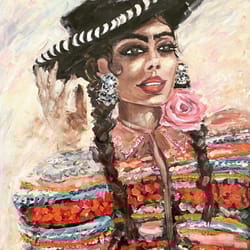 woman portrait painting beautiful woman portrait mexican portrait painting original oil painting anniversary commission