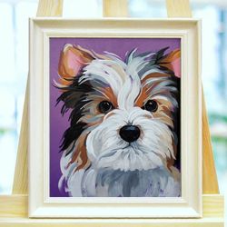 Dog portrait custom oil painting from photo Custom Hand painted Dog portrait Pet portrait memorial