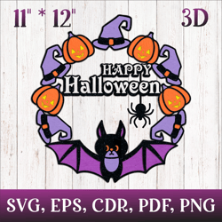 halloween door sign with bat | 3d layered design