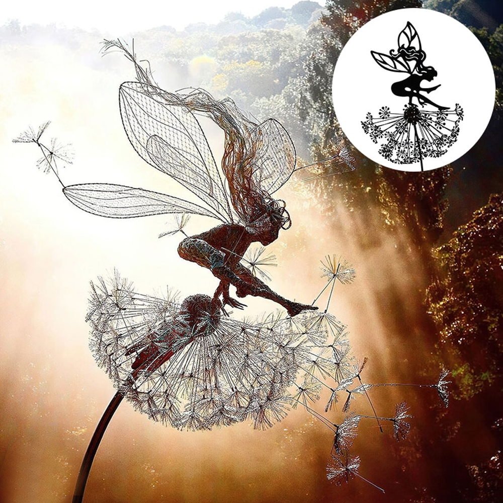 Fairy Steel Garden Sculptures Magical Metal Fairies for Enchanting Outdoor Decor Gift for Garden