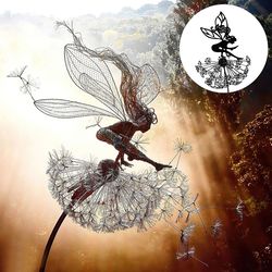 fairy steel garden sculptures - magical metal fairies for enchanting outdoor decor, gift for garden lovers