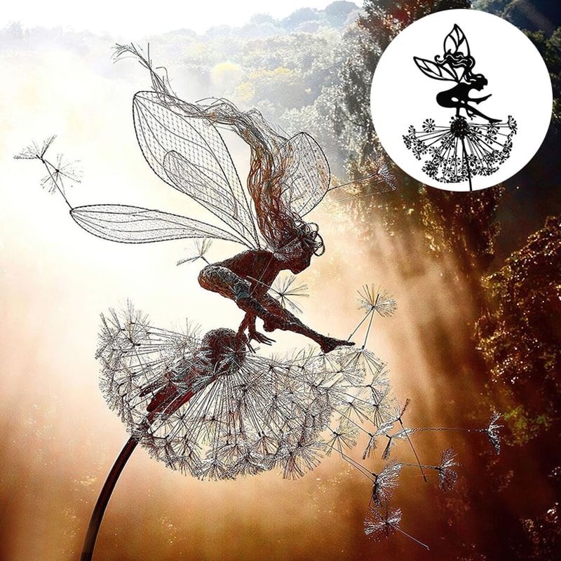 Fairy Steel Garden Sculptures Magical Metal Fairies for Enchanting Outdoor Decor Gift for Garden