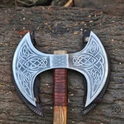 handmade double headed steel tomahawk axe hatchet hunting axe